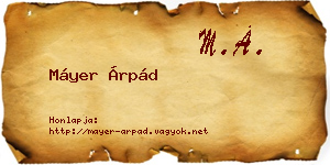 Máyer Árpád névjegykártya